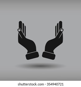 Supporting hands illustration icon