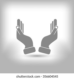 Supporting hands illustration icon