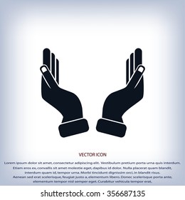 Supporting hands illustration icon