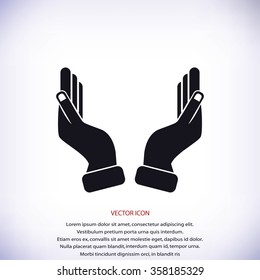 Supporting hands illustration icon
