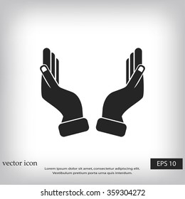 Supporting hands illustration icon