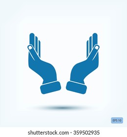 Supporting hands illustration icon