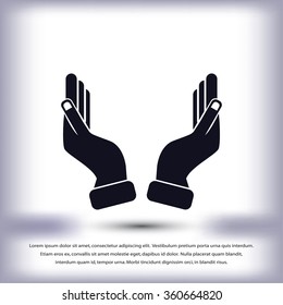Supporting hands illustration icon