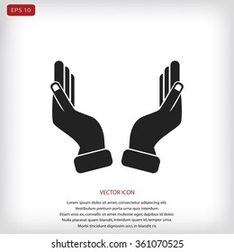 Supporting hands illustration icon