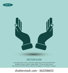 Supporting hands illustration icon
