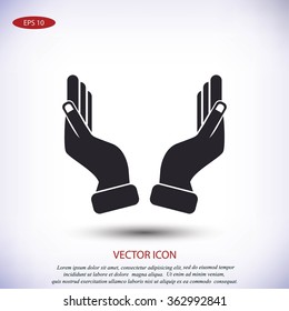 Supporting hands illustration icon