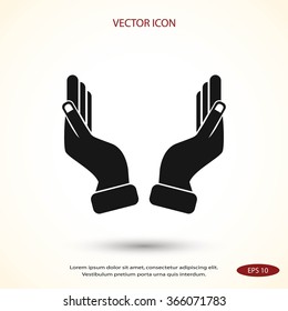 Supporting hands illustration icon