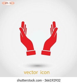 Supporting hands illustration icon