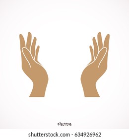 Supporting hands illustration - stock vector