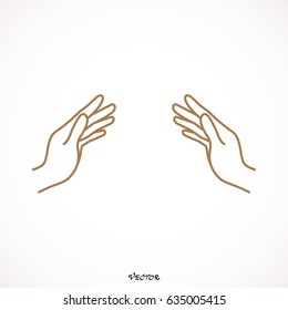 Supporting hands illustration - stock vector