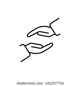 Supporting hands illustration. Vector protecting hands icon.