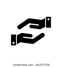 Supporting hands illustration. Vector protecting hands icon.