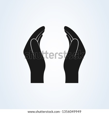 Supporting hands illustration. Vector protecting hands icon