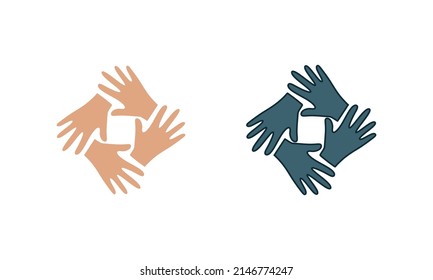 ilustración vectorial de mano compatible. diseño Sindicato de las manos aisladas en fondo blanco
