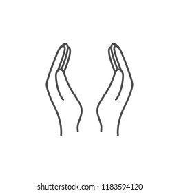 Supporting hands. Vector illustration, flat design.