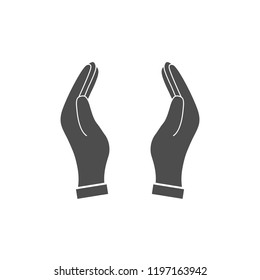 Supporting hands. Vector illustration, flat design.