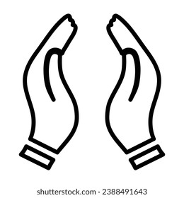 Supporting hands , vector liner icon flat illustration on white background..eps