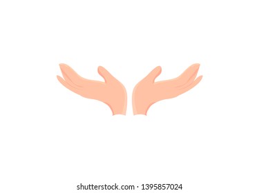 Supporting helping hands icon. Great as Charity or Relief supporting hands sign.