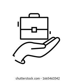 Ícone de linha de suporte, sinal de conceito, ilustração de vetor de contorno, símbolo linear.