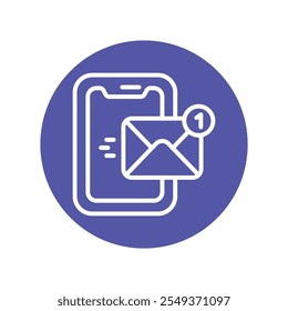 Supporting Mail vector Cricle Outline Icon.. Eps 10 file