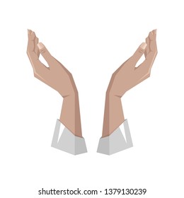 Supporting, protecting hands, color vector illustration EPS 10