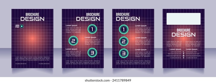 Supporting remote services blank brochure design. Template set with copy space for text. Premade corporate reports collection. Editable 4 paper pages. Bebas Neue, Audiowide, Roboto Light fonts used