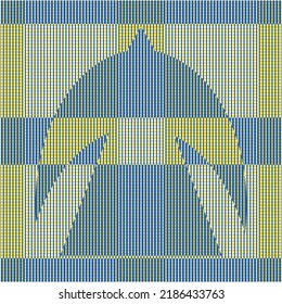 Supporting Ukraine. Abstract bird with texture in Ukrainian flag colors. Blue and yellow conceptual idea - for Ukraine. Pray For Ukraine peace. Care, love and charity symbol. Vector