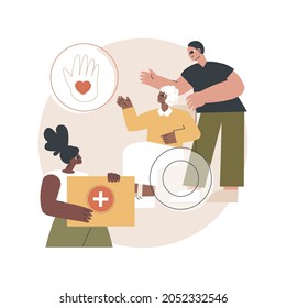 Supporting Volunteering Abstract Concept Vector Illustration. Community Service, Public Health Volunteering, Psychological Support During Outbreak, Qualified Medical Aid Abstract Metaphor.