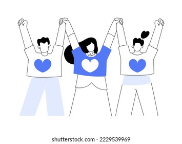 Supporting volunteering abstract concept vector illustration. Community service, public health volunteering, psychological support during outbreak, qualified medical aid abstract metaphor.