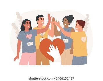 Supporting volunteering isolated concept vector illustration. Community service, public health volunteering, psychological support during outbreak, qualified medical aid vector concept.