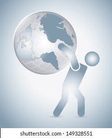 supporting the world over gray background vector illustration