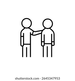 Supportive Gesture Depicted With Simple Line Art On Transparent Layout