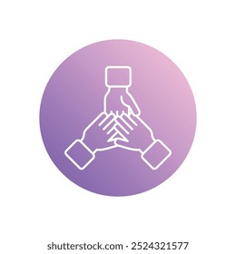 Supportive Hand icon isolated on a white background. Vector illustration.