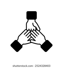 Icono de la mano de apoyo aislado en un fondo blanco. Ilustración vectorial.