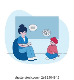 Aula de apoio para crianças no espectro autista