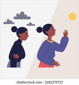Supportive Mental Health Vector Illustration Featuring Self-Care, Emotional Wellness, and Psychological Support Concepts
