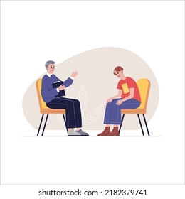 Supportive Mental Health Vector Illustration Featuring Self-Care, Emotional Wellness, and Psychological Support Concepts