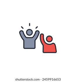 supportive people icon. vector.Editable stroke.linear style sign for use web design,logo.Symbol illustration.