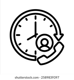 Supportive Service Line Vector Illustration On White Background.