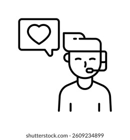 Supportive vector outline icon. EPS 10 file