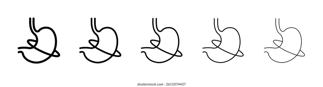 Supports digestive health icon Symbol mark in Outline style