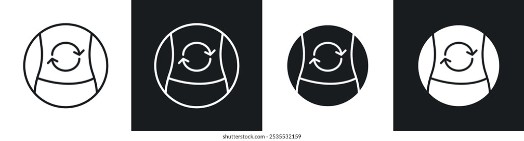 Asistencias de Vector de salud digestiva conjunto de iconos en blanco y negro. Ilustración EPS 10