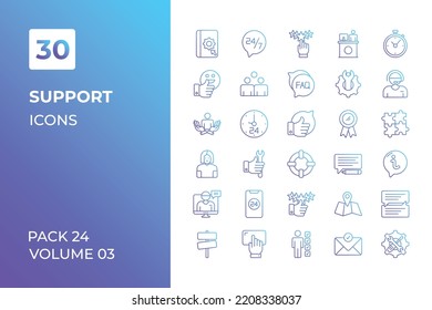 Admite la colección de iconos. Establecer la línea vectorial con elementos para conceptos móviles y aplicaciones web. Colección de iconos modernos.