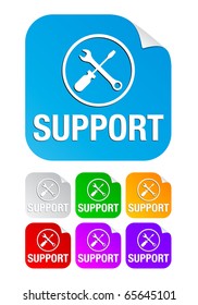 support,square stickers