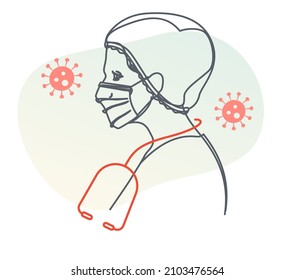 SupportStaff and Nurses - Covd Warrior - Icon as EPS 10 File