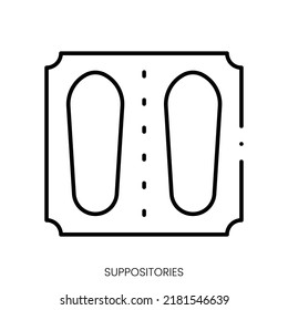 suppositories icon. Linear style sign isolated on white background. Vector illustration