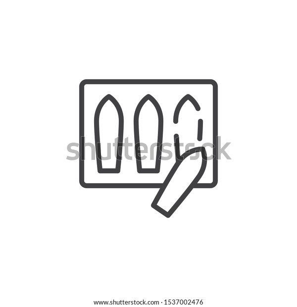 Suppository package\
line icon. linear style sign for mobile concept and web design.\
Medical Suppository blister outline vector icon. Symbol, logo\
illustration. Vector\
graphics