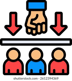 Suppression Icon Lineal Color Vector Illustration