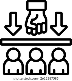 Suppression Icon Outline Vector Illustration