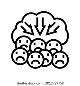 suppression of negativity reputation management line icon vector. suppression of negativity reputation management sign. isolated contour symbol black illustration